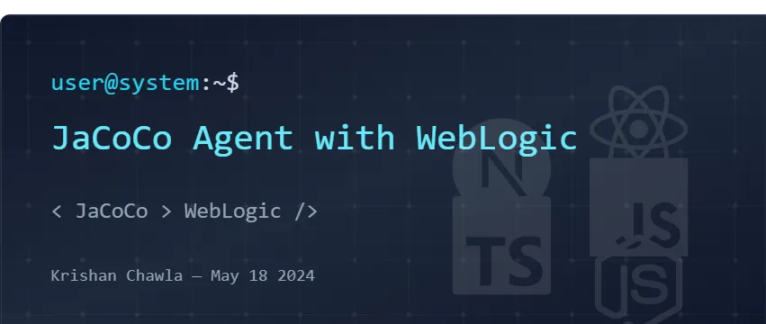 Instrument JaCoCo Code Coverage agent with WebLogic