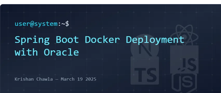 Java Spring Boot Docker Deployment with Oracle Made Simple