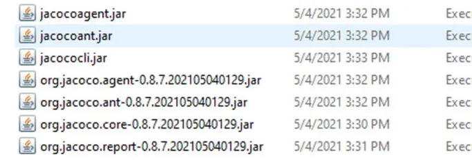 Extracted Jacoco distribution file