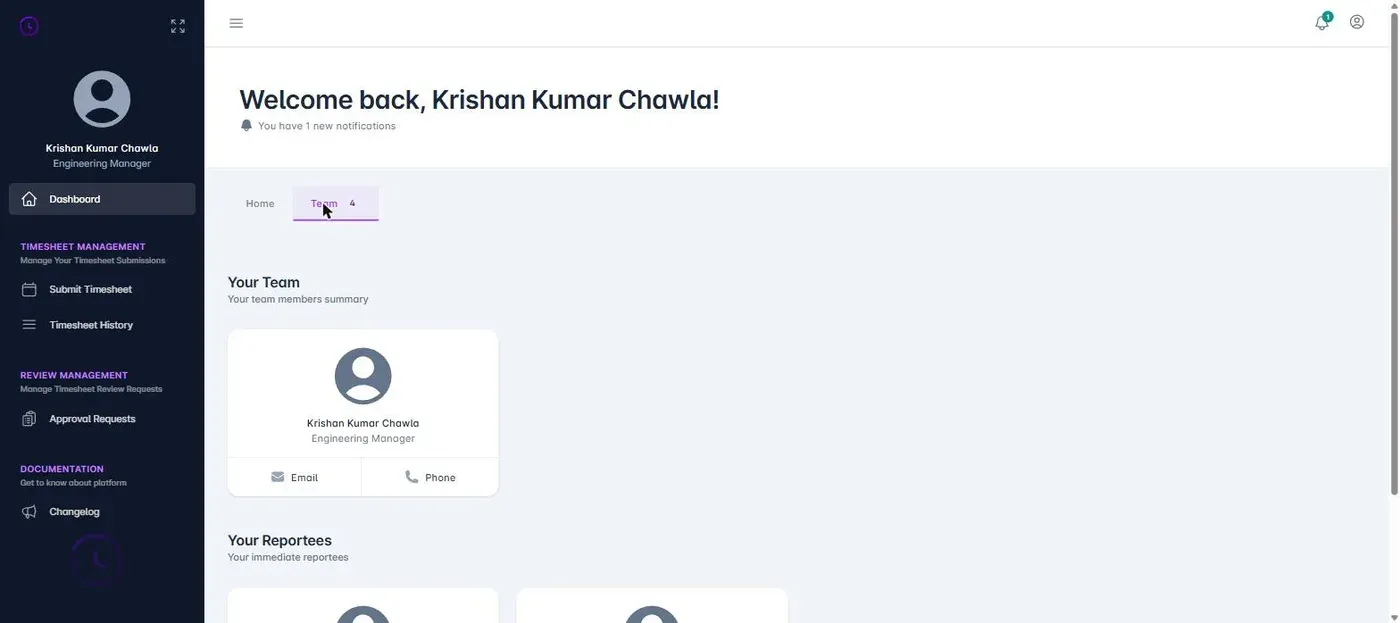 Team overview — an engineering manager's direct reports